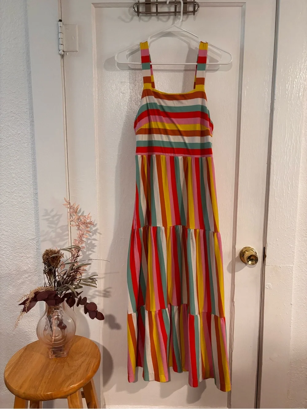 J. Crew Multi-Color Striped Maxi Dress